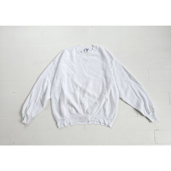 Vintage Y2K Jerzees Crewneck White Sweatshirt XL - Picture 1 of 5